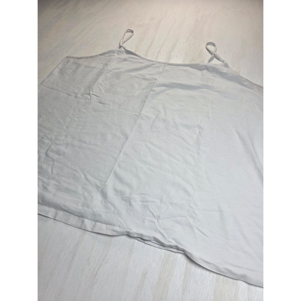 Faded Glory White Camisole Tank Top Womens 5X 30W-32W Cotton Blend Minimalist